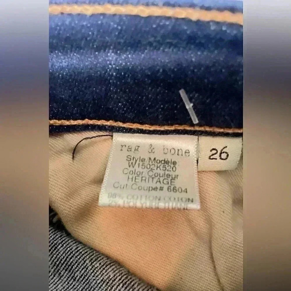 Rag and bone heritage skinny 5 pocket denim jean 26 - Picture 5 of 5